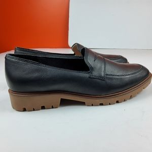 Lucky Brand Women Casual Loafter Flat Black Leather 8M (lot 499)